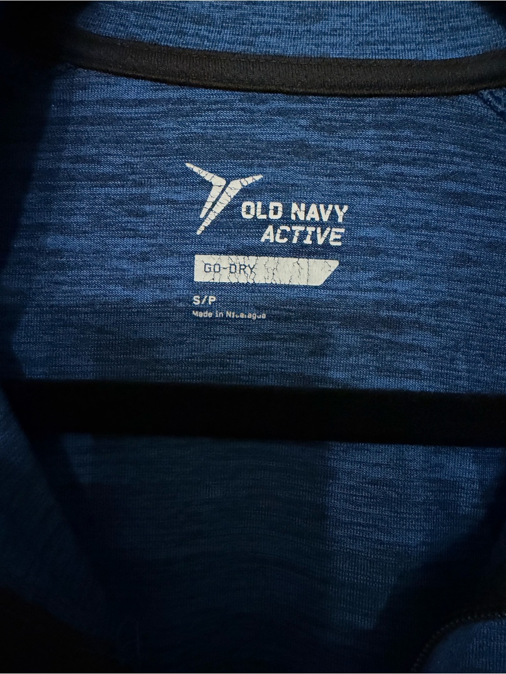 Old Navy Men's Blue Heather Quarter-Zip Performance Jacket - Picture 2 of 3